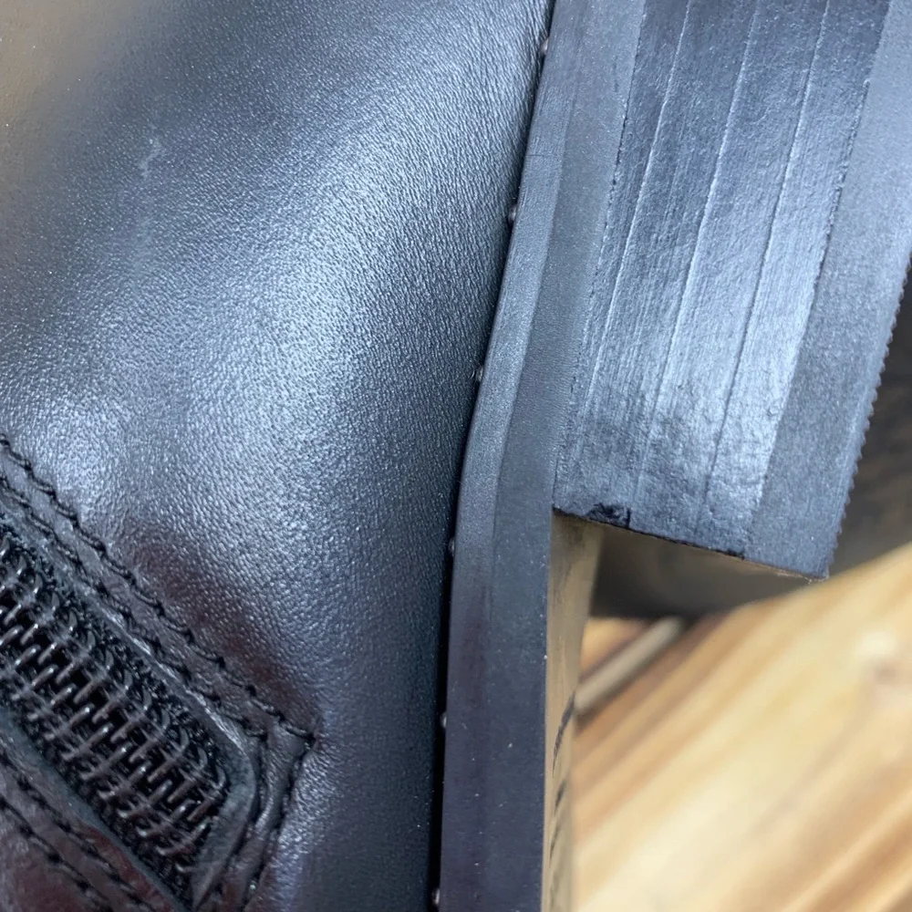 Blondo Black Leather Ankle Booties with Buckle Accent